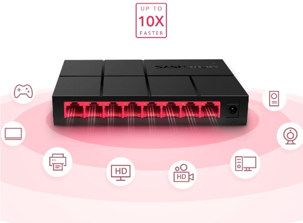 سوئیچ 8 پورت MERCUSYS MS108G | فاوارایان